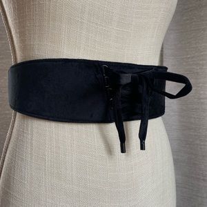 WHBM velvet waist belt. Faux corset tie.